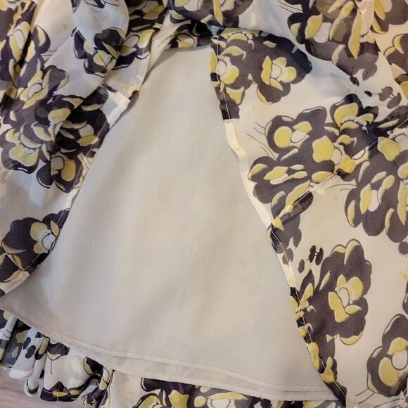 Club Monaco floral silk skirt Sz 6 - Picture 3 of 9